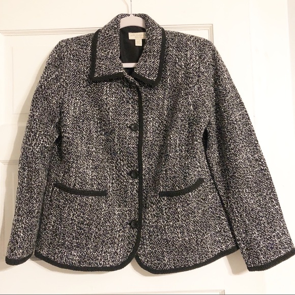 Appleseed’s Petites Black Tweed Blazer - 12P - Picture 1 of 7